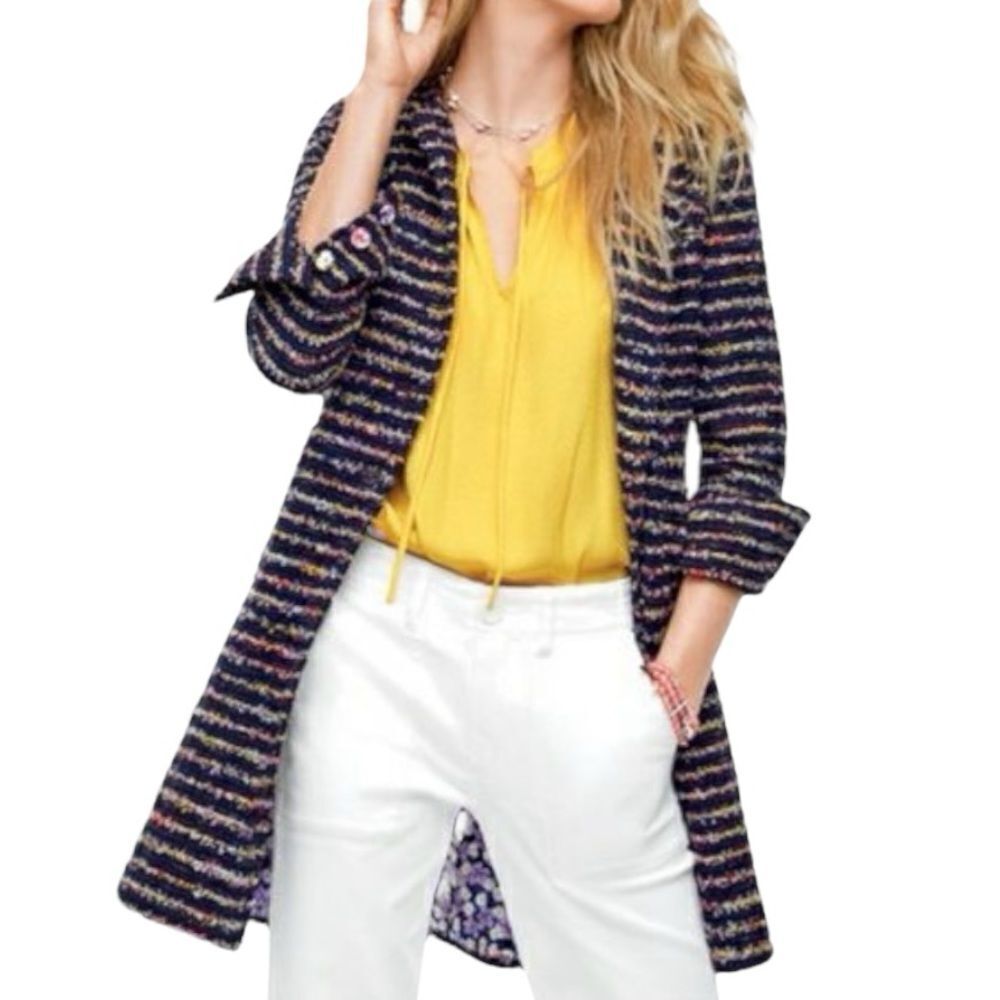 Cabi Headline Topper Button Down Multi-Stripe Coat - image 2
